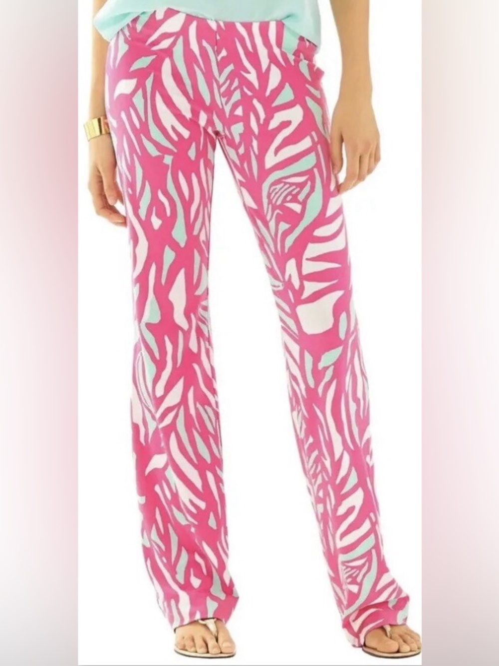 Lilly Pulitzer GEORGIA MAY Papaya Playa Pink Soft Jersey Flared Palazzo Pants